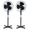 Set 2 Ventilatoare Floria ZLN-3262, 40W, Diametru 40cm, Negru, Inaltime Reglabila, 3 Viteze, Silentios, Picior
