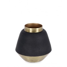 Vaza flori metal auriu negru Saad 8x8 cm
