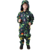 Cumpara ieftin Salopeta impermeabila pentru copii Kidscare, cu protectie la vant si apa cu imprimeu Dinozauri - marime 116 for Your BabyKids