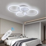 Lustra Led Cercuri 56W 4 brate 3 culori telecomanda 580x90mm SPN DL75L044