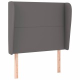 Cumpara ieftin Tablie de pat cu aripioare, gri, 83x23x118/128 cm, piele eco