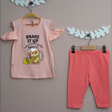Compleu fetita pantaloni scurti roz si tricou limonada bumbac 2-3 ani, Necix&#039;s
