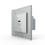 Cumpara ieftin Priza USB-C Livolo 45W cu rama din sticla gri pentru &icirc;ncarcare rapida