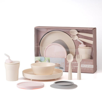 Set diversificare hrana bebelusi Miniware Little Foodie, 100% din materiale naturale biodegradabile, 6 piese, Vanilla+Cotton candy foto