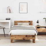 VidaXL Cadru de Pat cu headboard Lemn vechi 90 x 190 cm Lemn compozit