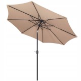 Umbrela terasa gradina, cu manivela si inclinare, diametru 300cm, Taupe Household NewTrend