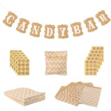 Cumpara ieftin Set 111 piese decoratiuni pentru Candy Bar, hartie, maro