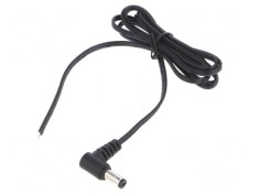 Cablu DC 2x0,5mm2 5,5/2,1 mufă unghi negru gri
