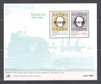 Portugalia-Maderia.1980 112 ani marca postala-Bl. SP.85 foto