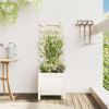 Jardiniera de gradina cu raft alb 39x39,5x114 cm lemn masiv pin GartenMobel Dekor, vidaXL