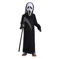Costum Halloween Unisex cu Masca Scream, Negru, Poliester