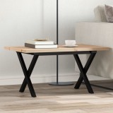 VidaXL Masă de cafea, cadru X, 80x50x40,5 cm, lemn masiv pin și Oţel