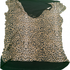 Maieu dama cu spatele din plasa neagra, model leopard , marimea S