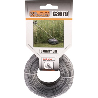 Fir rezerva cositoare, trimmer cu insertie metalica, DUO, tip stea, 3&amp;nbsp;mm x 15 m, Richmann Exclusive foto