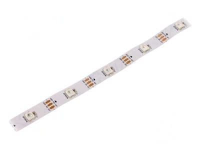 Banda LED RGB 5050 programabilă 5V, 30 LED/m, 10mm, IP20, unghi de 140&amp;deg; foto