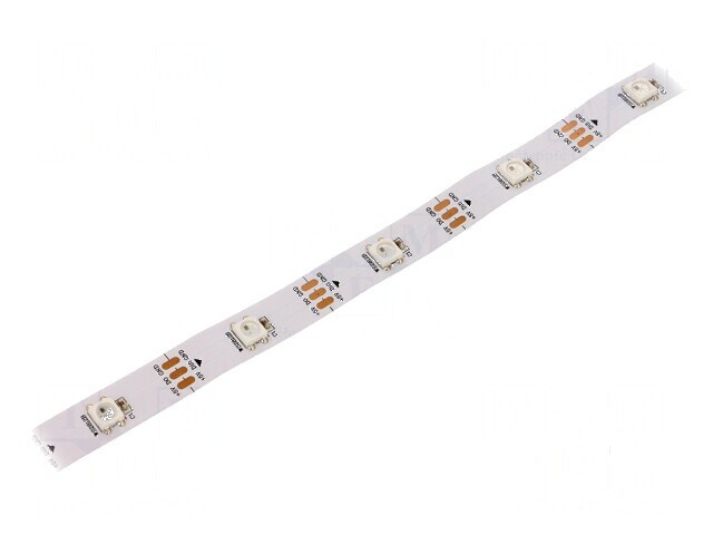 Banda LED RGB 5050 programabilă 5V, 30 LED/m, 10mm, IP20, unghi de 140&deg;