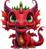 Cumpara ieftin Sticker decorativ, Dragon, Rosu, 62 cm, 1262STK-2