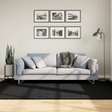 Covor pufos vidaXL PAMPLONA, negru, 160x230 cm, fire lungi 30mm, polipropilena moale, testat Oeko-Tex, ideal living, dormitor