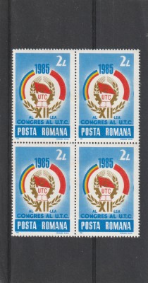 Romania ,Congres UTC, bloc de 4 ,nr lista 1128. foto