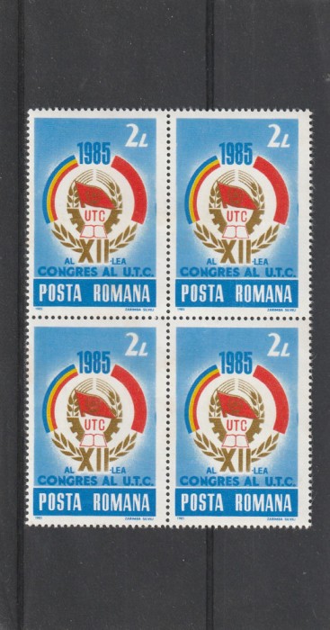 Romania ,Congres UTC, bloc de 4 ,nr lista 1128.