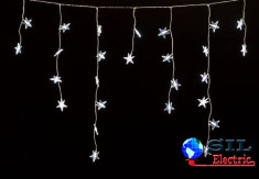 Perdea luminoasa tip turturi cu stele 120 LED-uri albe lumina rece cablu transparent WELLL foto