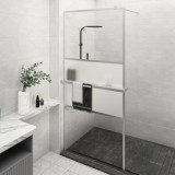 Paravan duș walk-in cu raft crom 80x195 cm sticlă ESG/aluminiu