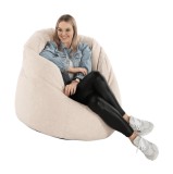 Cumpara ieftin Fotoliu tip puf textil bej Kenod 80x80x95 cm