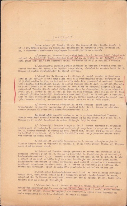 A1558 Semnătură olografă academician Victor V&acirc;lcovici, cumpărător &icirc;mpreună cu Grigore Gafencu, Rom&acirc;no-Sud-Americana S.A.R., anii 1930