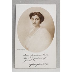 TANARA ARHIDUCESA , FOTOGRAFIE CU DEDICATIE TIPARITA , CARTE POSTALA ILUSTRATA , PENTRU AJUTOR IN TIMP DE RAZBOI , MONOCROMA , NECIRCULATA , PERIOADA