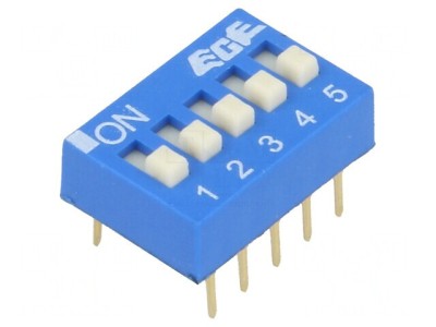 Comutator DIP-SWITCH 5 Secțiuni ON-OFF 24VDC foto