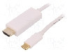 Cablu HDMI mufa, USB C mufa, USB 3.1, lungime 1m, {{Culoare izola&amp;#355;ie}}, QOLTEC - 50414