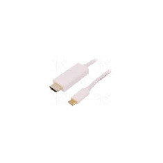Cablu HDMI mufa, USB C mufa, USB 3.1, lungime 1m, {{Culoare izola&#355;ie}}, QOLTEC - 50414