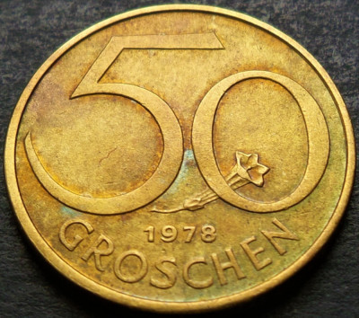 Moneda 50 GROSCHEN - AUSTRIA, anul 1978 * cod 2837 foto