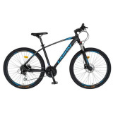 Bicicleta MTB-HT Carpat C2788AH, 24 Viteze, Cadru Aluminiu, Roti 27.5inch, Frane Hidraulice (Negru/Albastru)