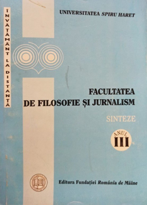 Facultatea de filosofie si jurnalism, anul III