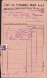 A2056 Act cu antet inginer diplomat Frenkel Max, 1939, Arad