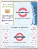 bnk card Cartela telefonica 2002 - Germanos - RO-ROM-0138