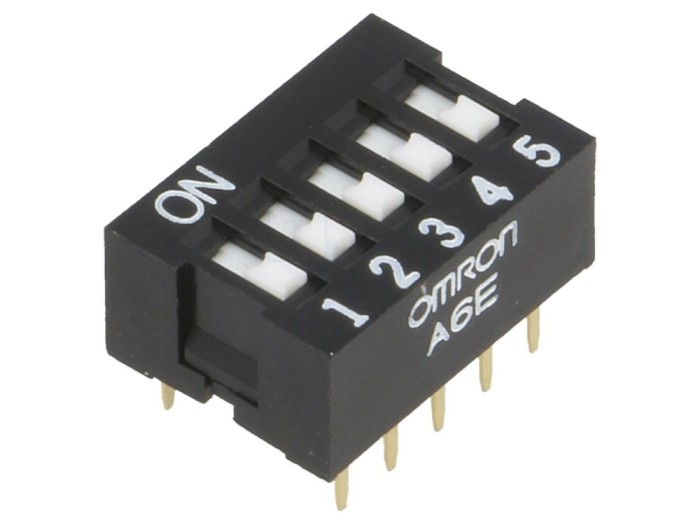 Comutator DIP-SWITCH 5 secțiuni ON-OFF