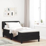 Cumpara ieftin Pat cu arcuri cu headboard Negru 100 x 200 cm Catifea