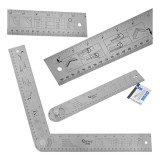 Raportor unghiular reglabil pentru t&acirc;mplărie, 600 mm, 180&deg;, inox, Geko G29086