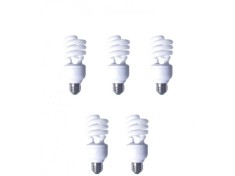 SET 5 becuri fluorescent Panasonic, soclu E27, putere 19W, forma spirala, lumina alb rece, alimentare 220 - 240 V, &quot;EFD19E65HD3E-5&quot; (timbru verde 2.25