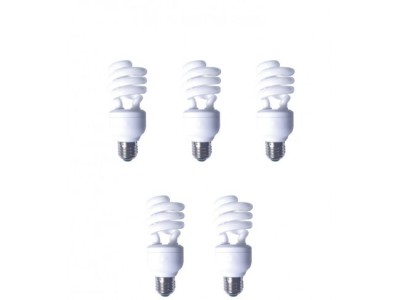 SET 5 becuri fluorescent Panasonic, soclu E27, putere 19W, forma spirala, lumina alb rece, alimentare 220 - 240 V, &amp;quot;EFD19E65HD3E-5&amp;quot; (timbru verde 2.25 foto