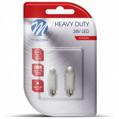 Set 2 Buc Bec Led M-Tech C5W 24V SV8,5-8 Albastru LB946B