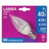 Bec LED E14 6W, C37, Alb Rece, 6500K, CMCLASS