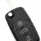 Audi - carcasa cheie tip briceag cu 3+1 butoane 1 buton de panica si baterie 1616 - CARGUARD