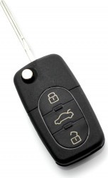 Audi - carcasa cheie tip briceag cu 3+1 butoane 1 buton de panica si baterie 1616 - CARGUARD