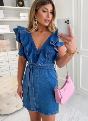 Rochie Mini din Denim Chiara foto