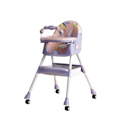 Scaun de Masa pentru Bebelusi si Copii, Flippy, 2 Tavite cu Jucarii si Husa Detasabile, Multifuncțional, Stabil, Centura de Siguranta, Spatar Reglabil