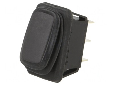 Comutator Basculant SP3T ON-OFF-ON 10A/28VDC Negru IP65 foto