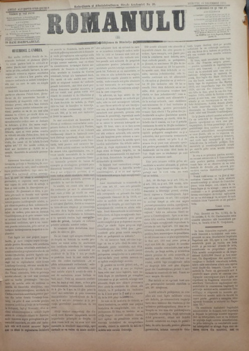 Ziarul Romanulu , 19 Decembrie 1873